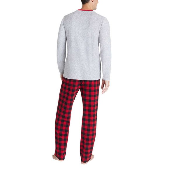 NWT Eddie Bauer Men's Christmas Holiday Plaid Moose Pajama Set XXL - Picture 2 of 4